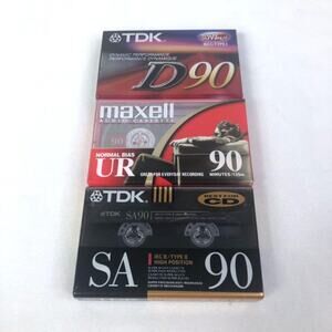 3 Vintage 90 Minute Blank Cassettes New